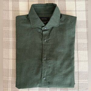 Massimo Dutti Men's Green Shirt. Size M. Perfect condition